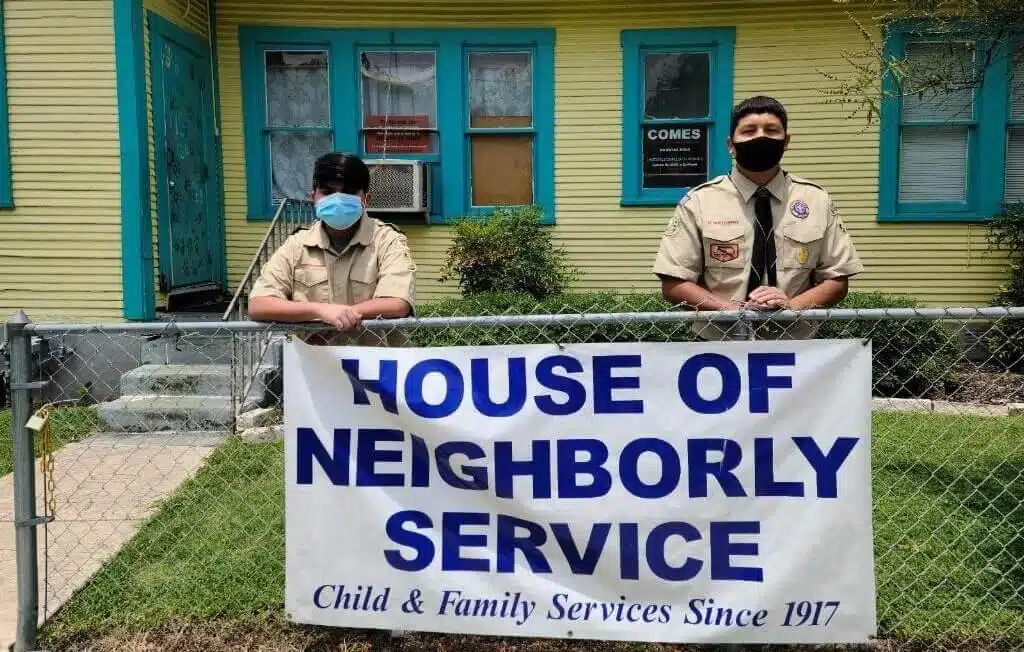 Boy scouts deliver meals in San Antonio.