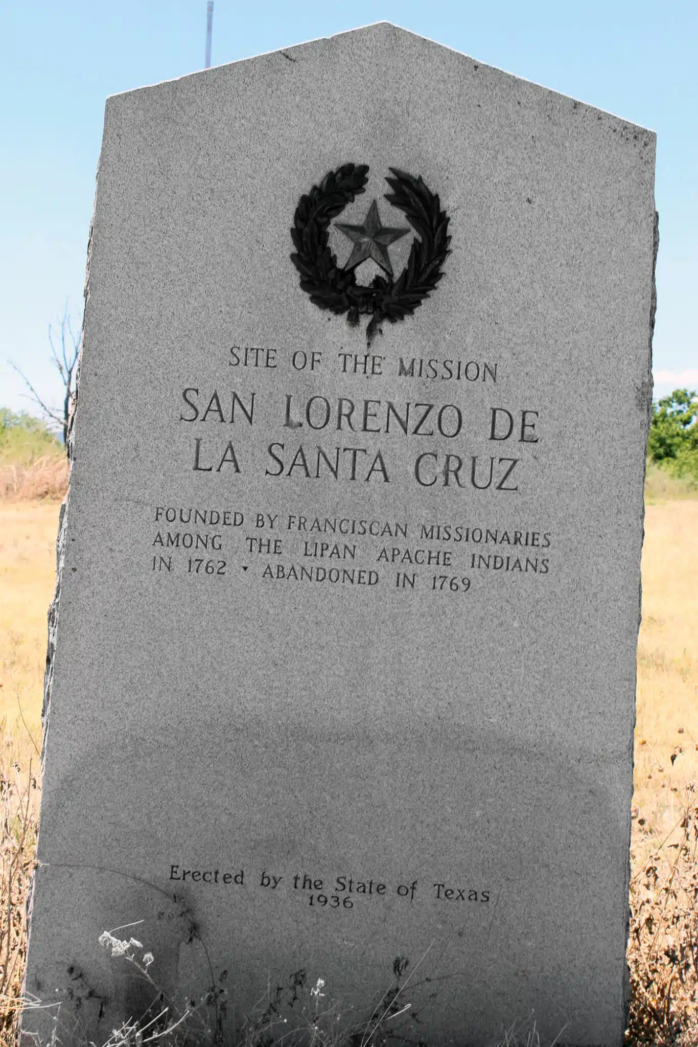 A historical marker from San Lorenzo Mission