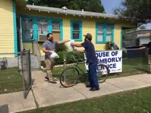 Joshua Mireles delivers a meal to a senior citizen's home.