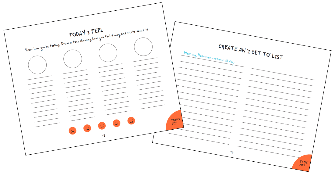 Feelings worksheets, COVID-19 children's book, 2020